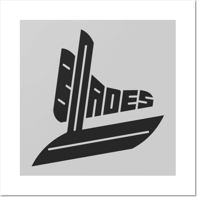 Blades Black Hockey Skate Logo Wall Art by FantasySportsSpot